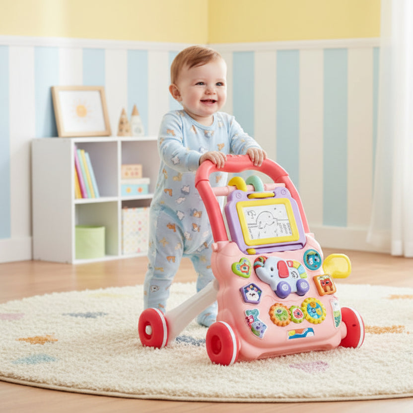 présentation chariot marche rose