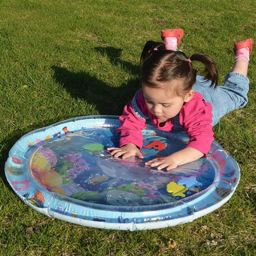 tapis eau rond fillette pull rose