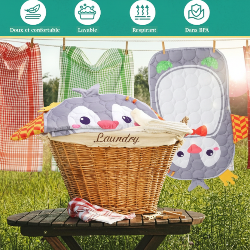 tapis éveil bébé hibou lavable