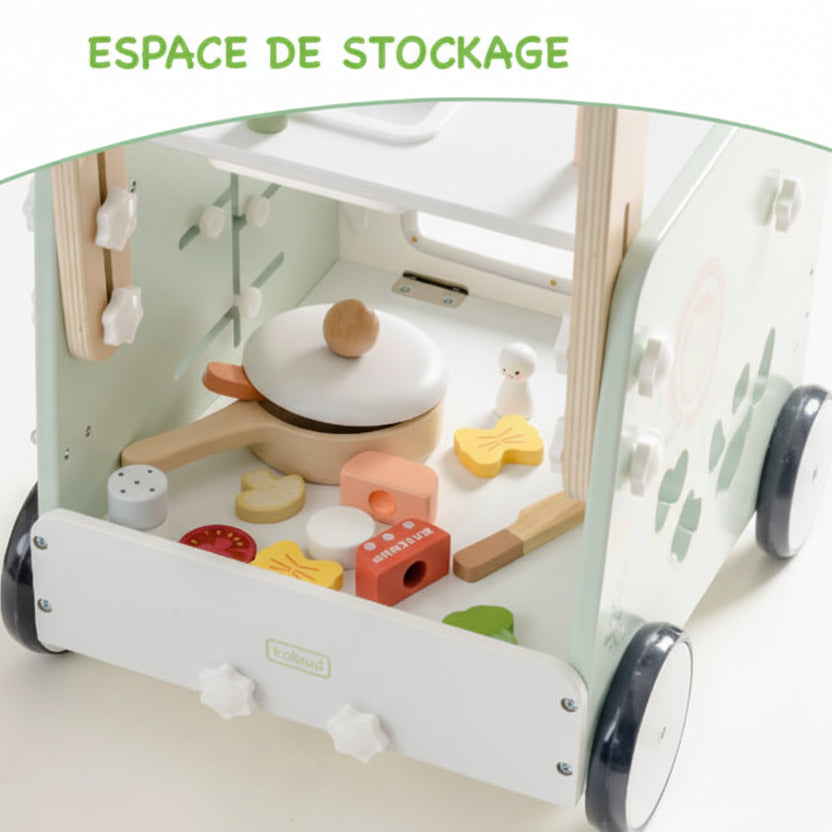 chariot marche montessori cuisine espace rangement