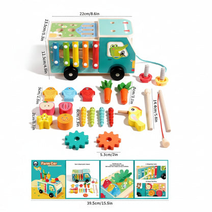 jeux montessori camion ferme mesures accessoires