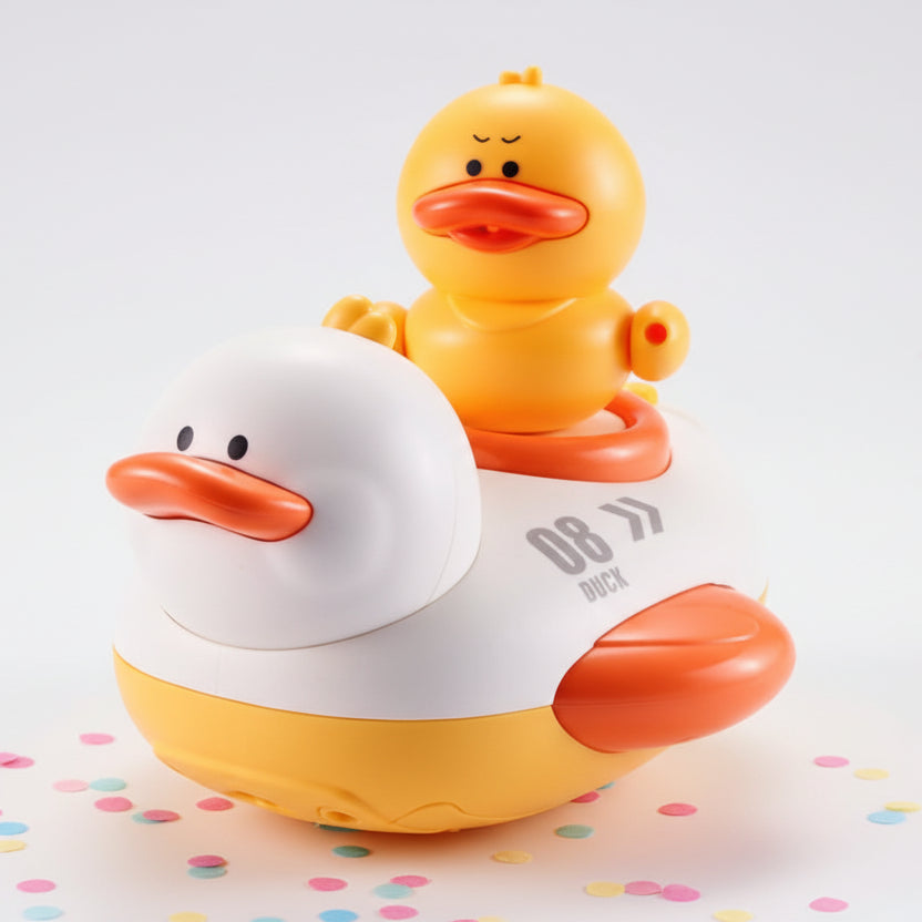 jouet de baignoire bébé canard bébé sur dos