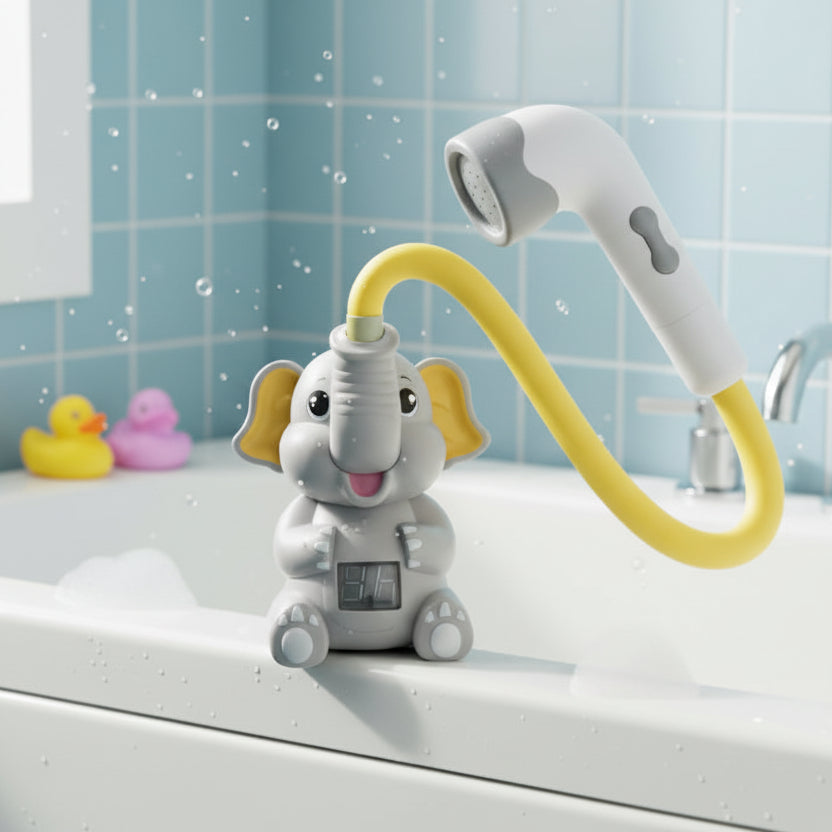 jouet de baignoire bébé éléphant douche couleur gris