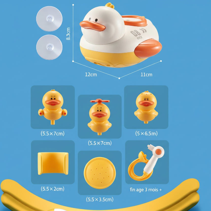 jouet de baignoire bébé famille canard mesures