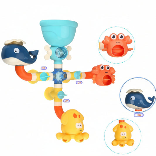 jouet de bain baignoire bébé tourniquet baleine crabe piauvre action