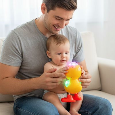 Jouet eveil bebe avec papa
