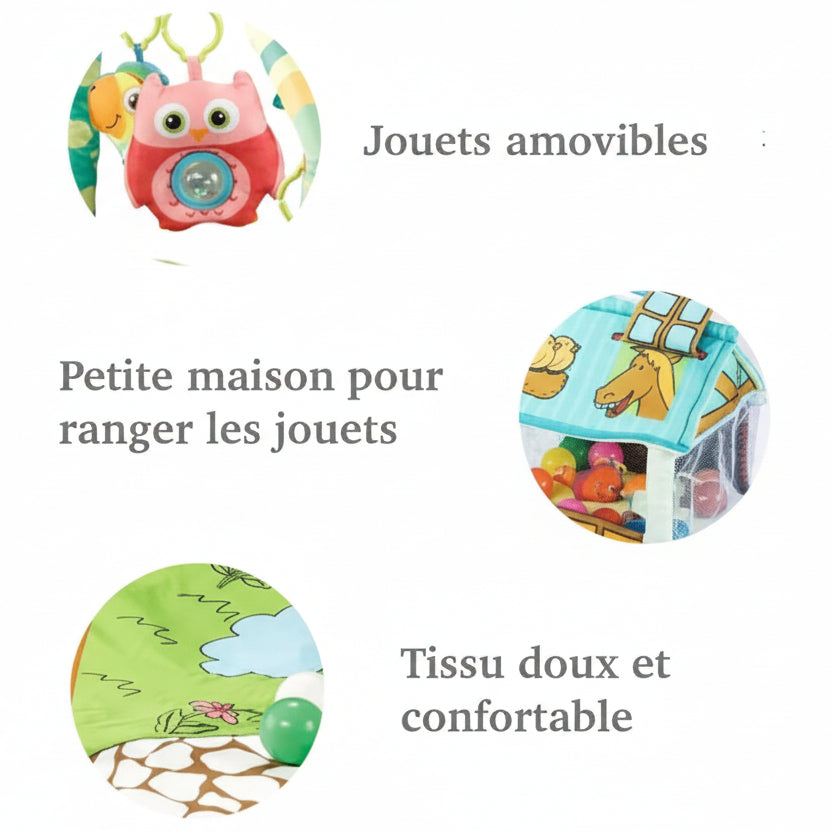 tapis éveil bébé maisonnette explication